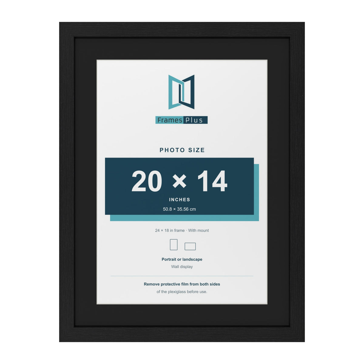 Black 24 x 18 inch picture frame with a black mount for a 20 x 14 inch photo