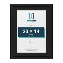 Black 24 x 18 inch picture frame with a black mount for a 20 x 14 inch photo