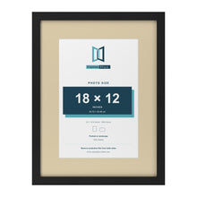 Black 24 x 18 inch picture frame with an ivory mount for an 18 x 12 inch photo