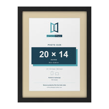 Black 24 x 18 inch picture frame with an ivory mount for a 20 x 14 inch photo