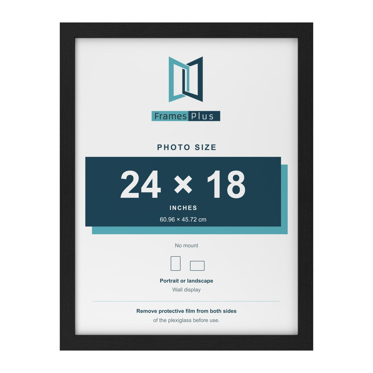 Black picture frame for a 24 x 18 inch photo