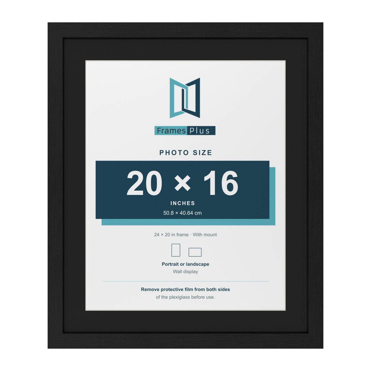 Black 24 x 20 inch picture frame with a black mount for a 20 x 16 inch photo