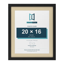 Black 24 x 20 inch picture frame with an ivory mount for a 20 x 16 inch photo