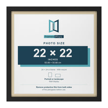 Black 24 x 24 inch picture frame with an ivory mount for a 22 x 22 inch photo
