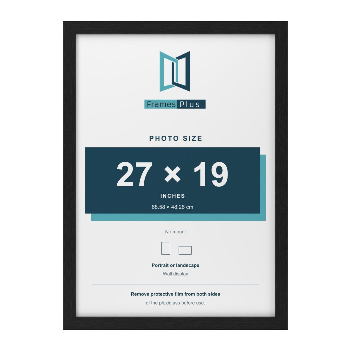 Black picture frame for a 27 x 19 inch photo