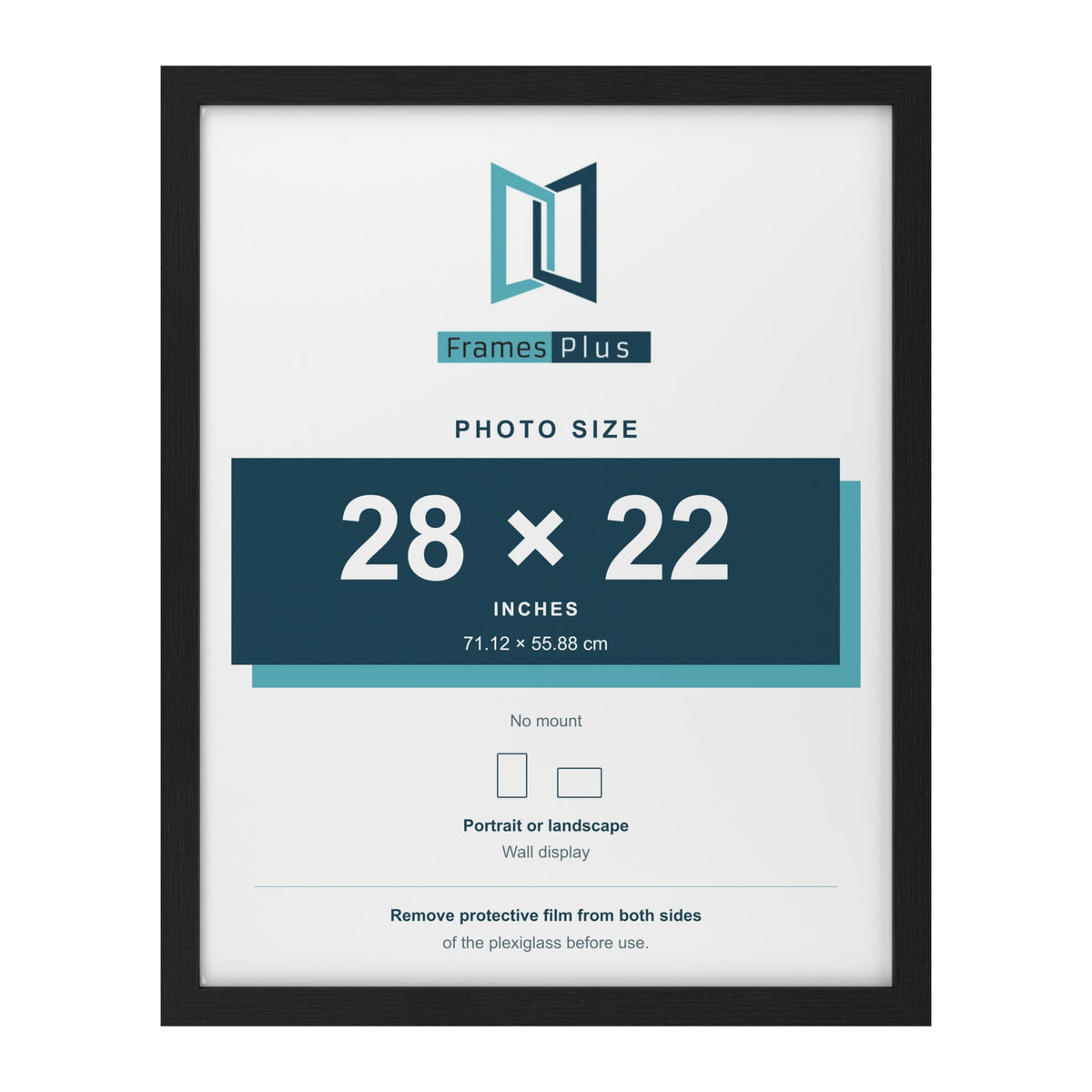 Black picture frame for a 28 x 22 inch photo