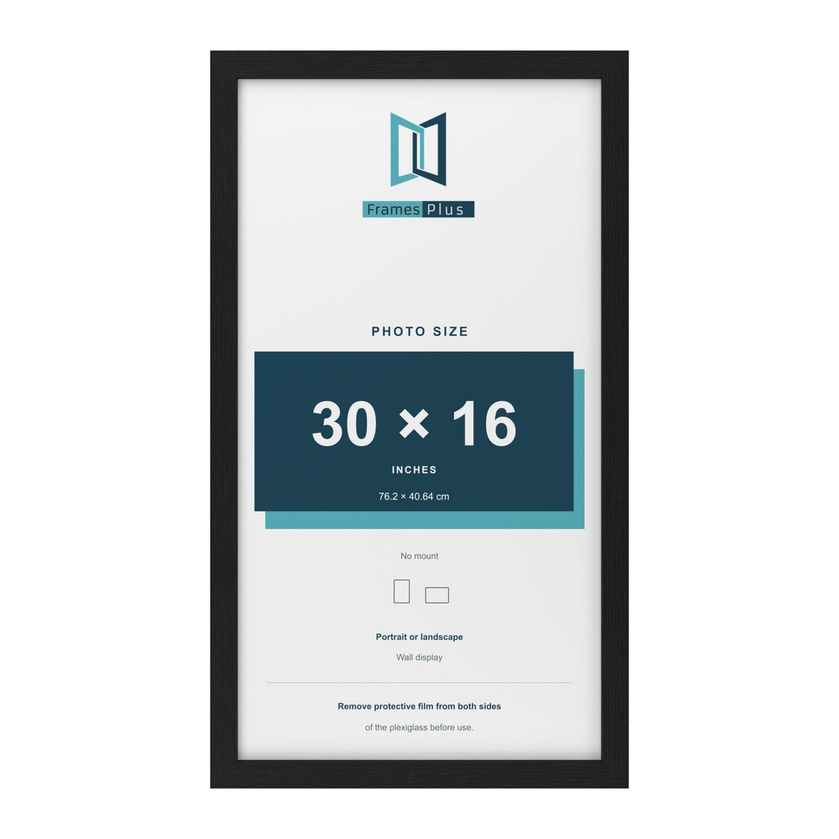 Black picture frame for a 30 x 16 inch photo