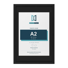 Black 30 x 20 inch picture frame with a black mount for an A2 photo