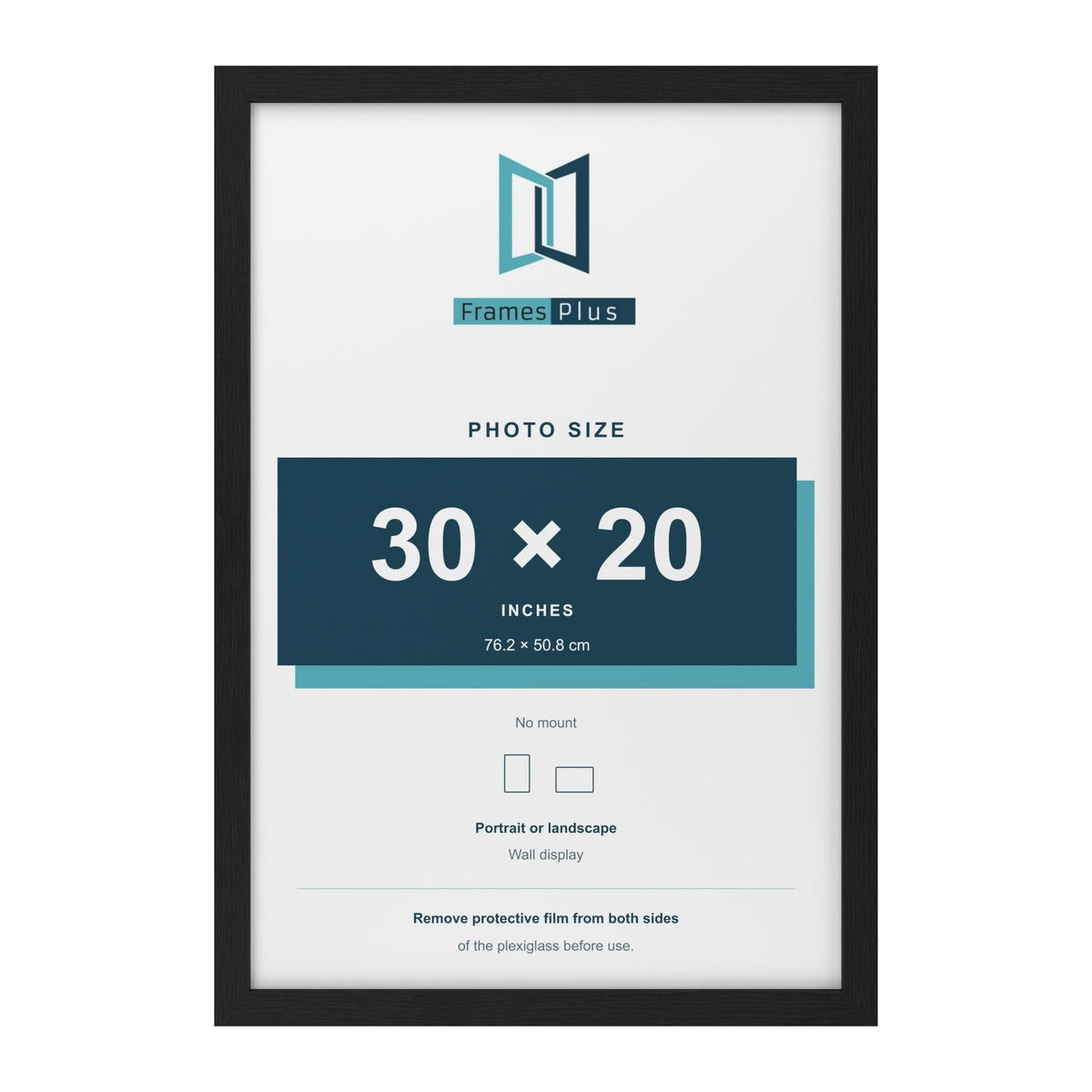 Black picture frame for a 30 x 20 inch photo