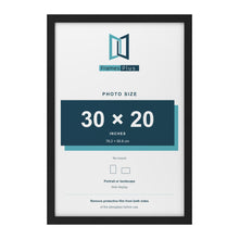Black picture frame for a 30 x 20 inch photo
