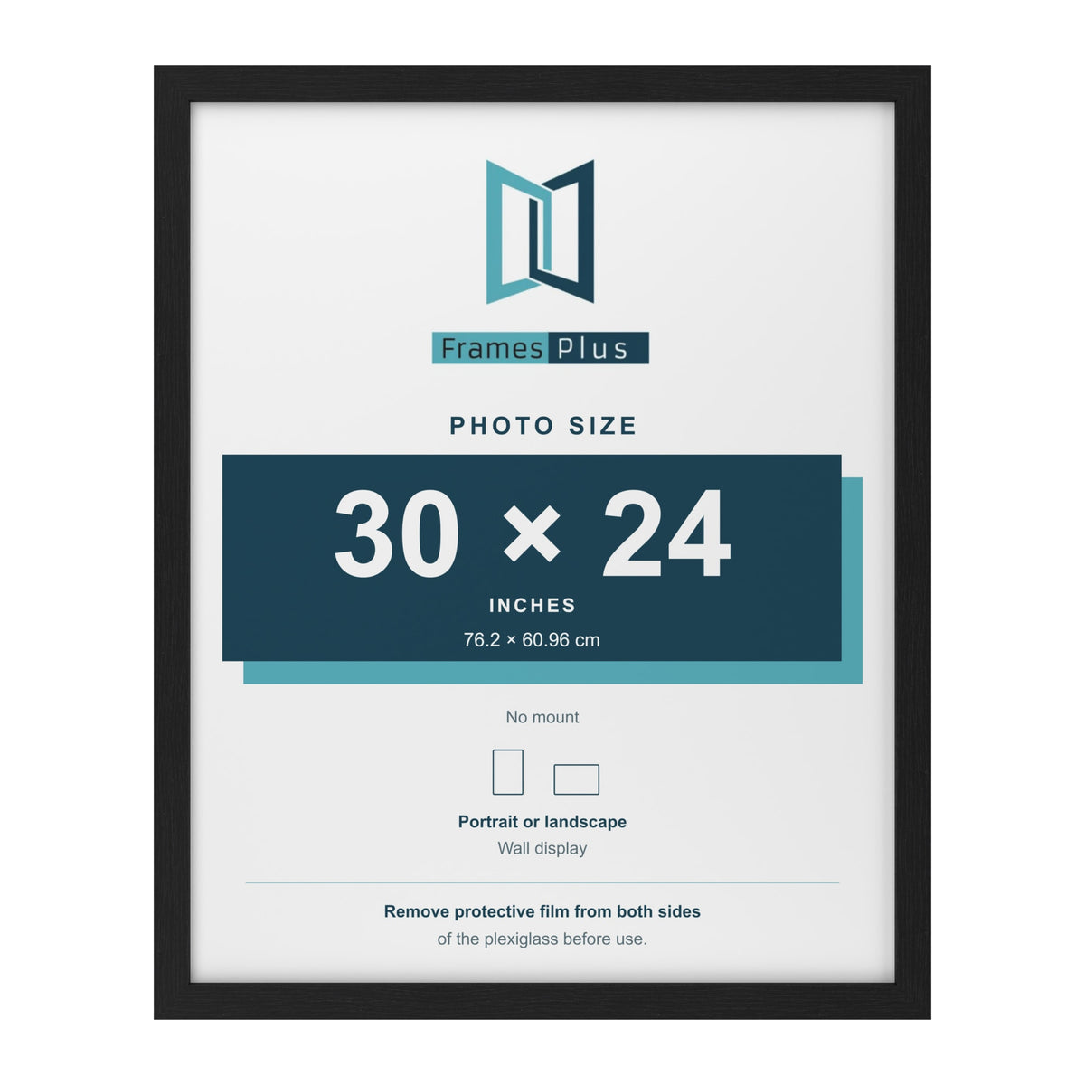 Black picture frame for a 30 x 24 inch photo