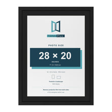 Black 32 x 24 inch picture frame with a black mount for a 28 x 20 inch photo