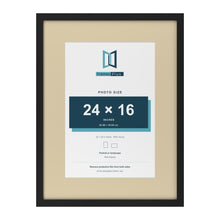 Black 32 x 24 inch picture frame with an ivory mount for a 24 x 16 inch photo
