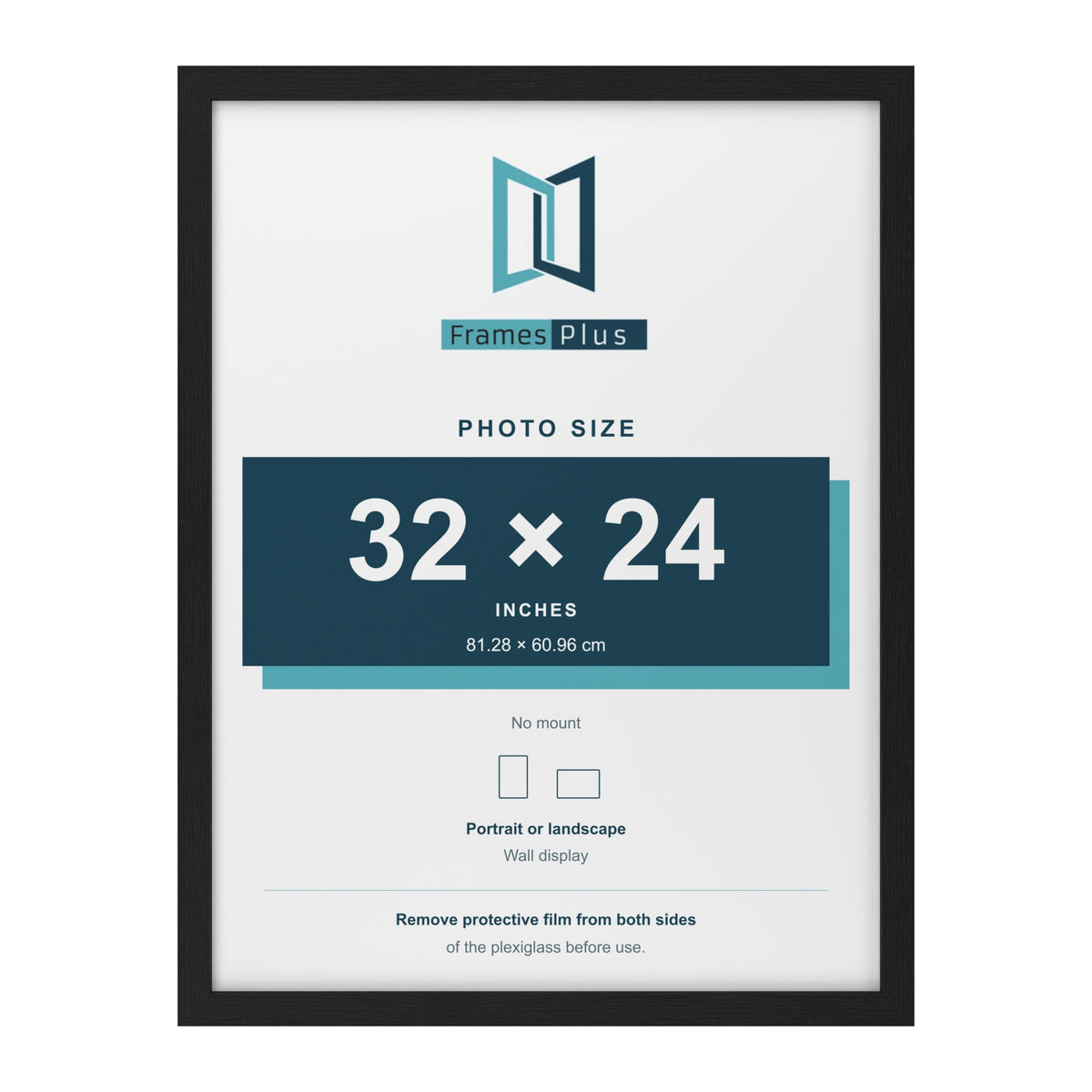 Black picture frame for a 32 x 24 inch photo