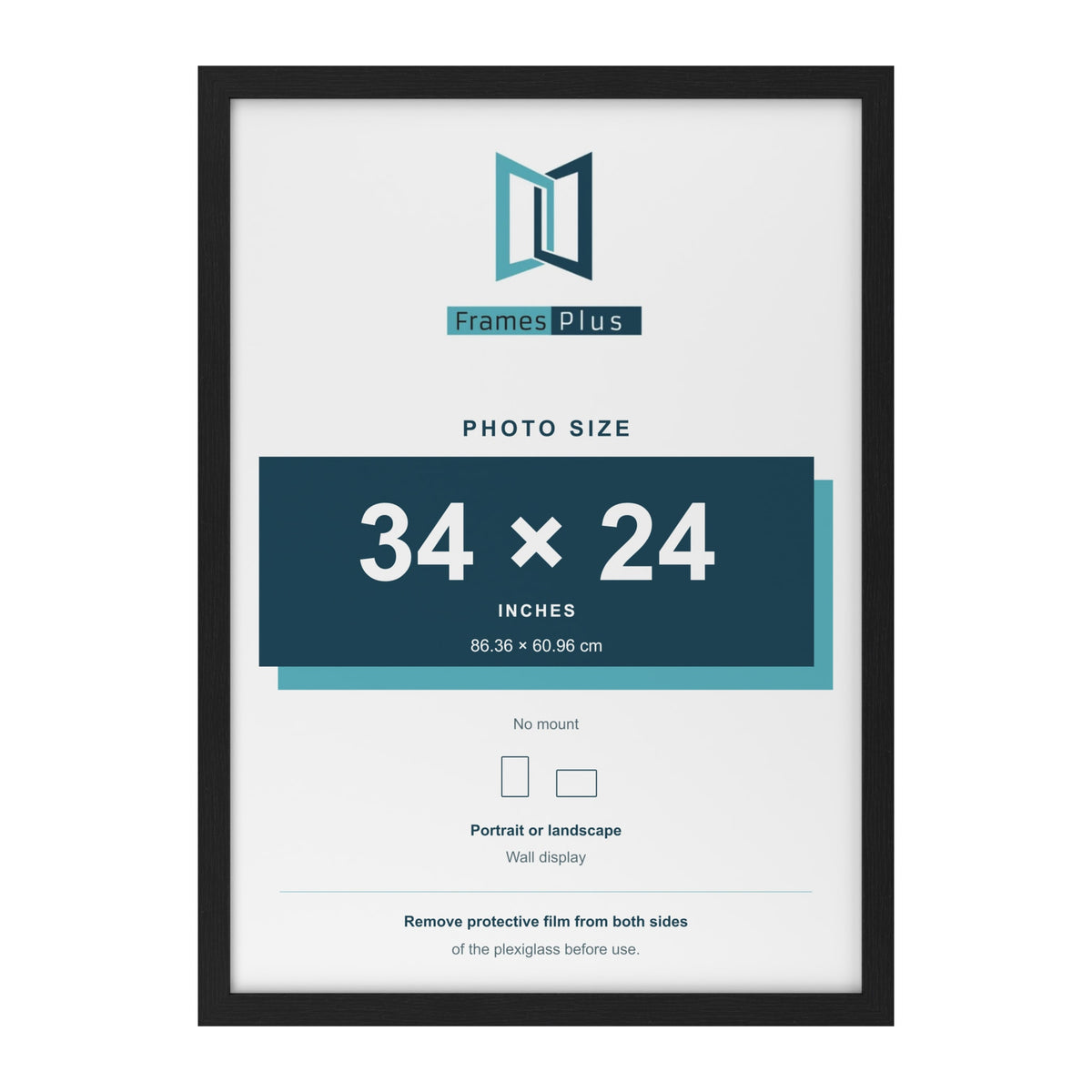 Black picture frame for a 34 x 24 inch photo
