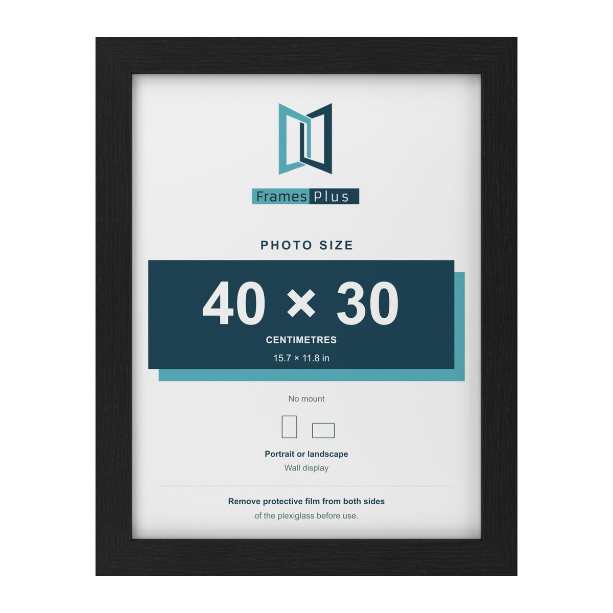 Black picture frame for a 40 x 30 cm photo