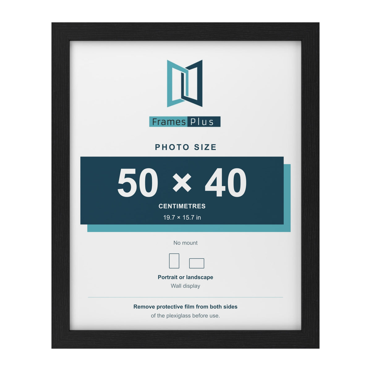 Black picture frame for a 50 x 40 cm photo