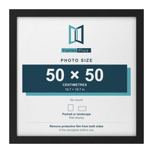 Black picture frame for a 50 x 50 cm photo