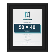 Black 60 x 50 cm picture frame with a black mount for a 50 x 40 cm photo