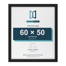 Black picture frame for a 60 x 50 cm photo