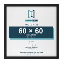 Black picture frame for a 60 x 60 cm photo