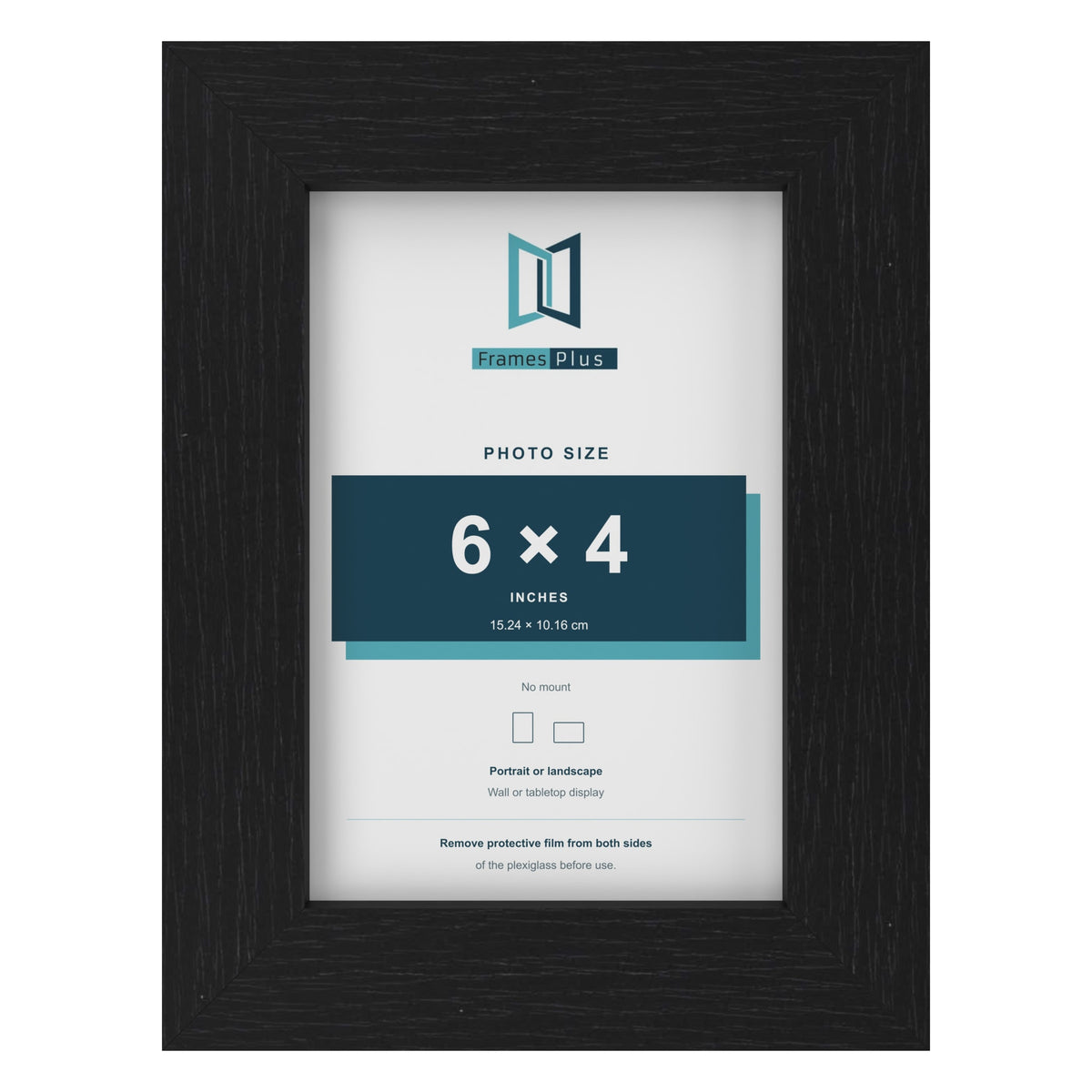 Black picture frame for a 6 x 4 inch photo