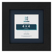 Black 6 x 6 inch picture frame with a Pacific Blue mount for a 4 x 4 inch photo