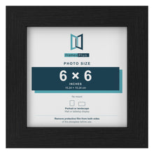 Black picture frame for a 6 x 6 inch photo