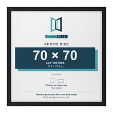 Black picture frame for a 70 x 70 cm photo