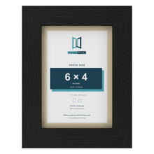 Black 7 x 5 inch picture frame with an ivory mount for a 6 x 4 inch photo