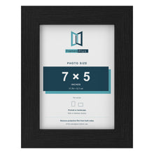 Black picture frame for a 7 x 5 inch photo