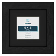 Black 7 x 7 inch picture frame with a black mount for a 4 x 4 inch photo