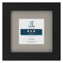 Black 7 x 7 inch picture frame with a Dawn Grey mount for a 4 x 4 inch photo