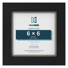 Black 7 x 7 inch picture frame with a Dawn Grey mount for a 6 x 6 inch photo