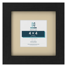 Black 7 x 7 inch picture frame with an ivory mount for a 4 x 4 inch photo