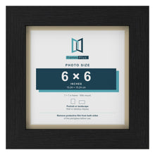 Black 7 x 7 inch picture frame with an ivory mount for a 6 x 6 inch photo