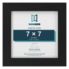 Black picture frame for a 7 x 7 inch photo