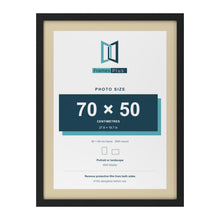Black 80 x 60 cm picture frame with an ivory mount for a 70 x 50 cm photo
