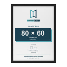 Black picture frame for a 80 x 60 cm photo