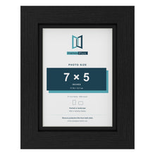 Black 8 x 6 inch picture frame with a black mount for a 7 x 5 inch photo