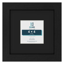 Black 8 x 8 inch picture frame with a black mount for a 4 x 4 inch photo