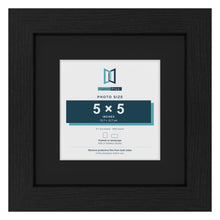 Black 8 x 8 inch picture frame with a black mount for a 5 x 5 inch photo