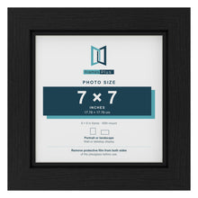Black 8 x 8 inch picture frame with a black mount for a 7 x 7 inch photo