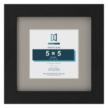 Black 8 x 8 inch picture frame with a Dawn Grey mount for a 5 x 5 inch photo