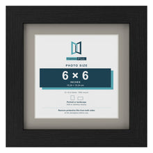 Black 8 x 8 inch picture frame with a Dawn Grey mount for a 6 x 6 inch photo