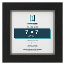 Black 8 x 8 inch picture frame with a Dawn Grey mount for a 7 x 7 inch photo