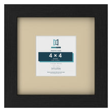 Black 8 x 8 inch picture frame with an ivory mount for a 4 x 4 inch photo