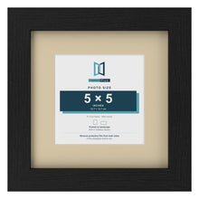 Black 8 x 8 inch picture frame with an ivory mount for a 5 x 5 inch photo