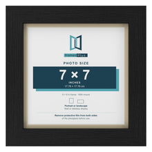 Black 8 x 8 inch picture frame with an ivory mount for a 7 x 7 inch photo