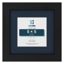 Black 8 x 8 inch picture frame with a Pacific Blue mount for a 5 x 5 inch photo